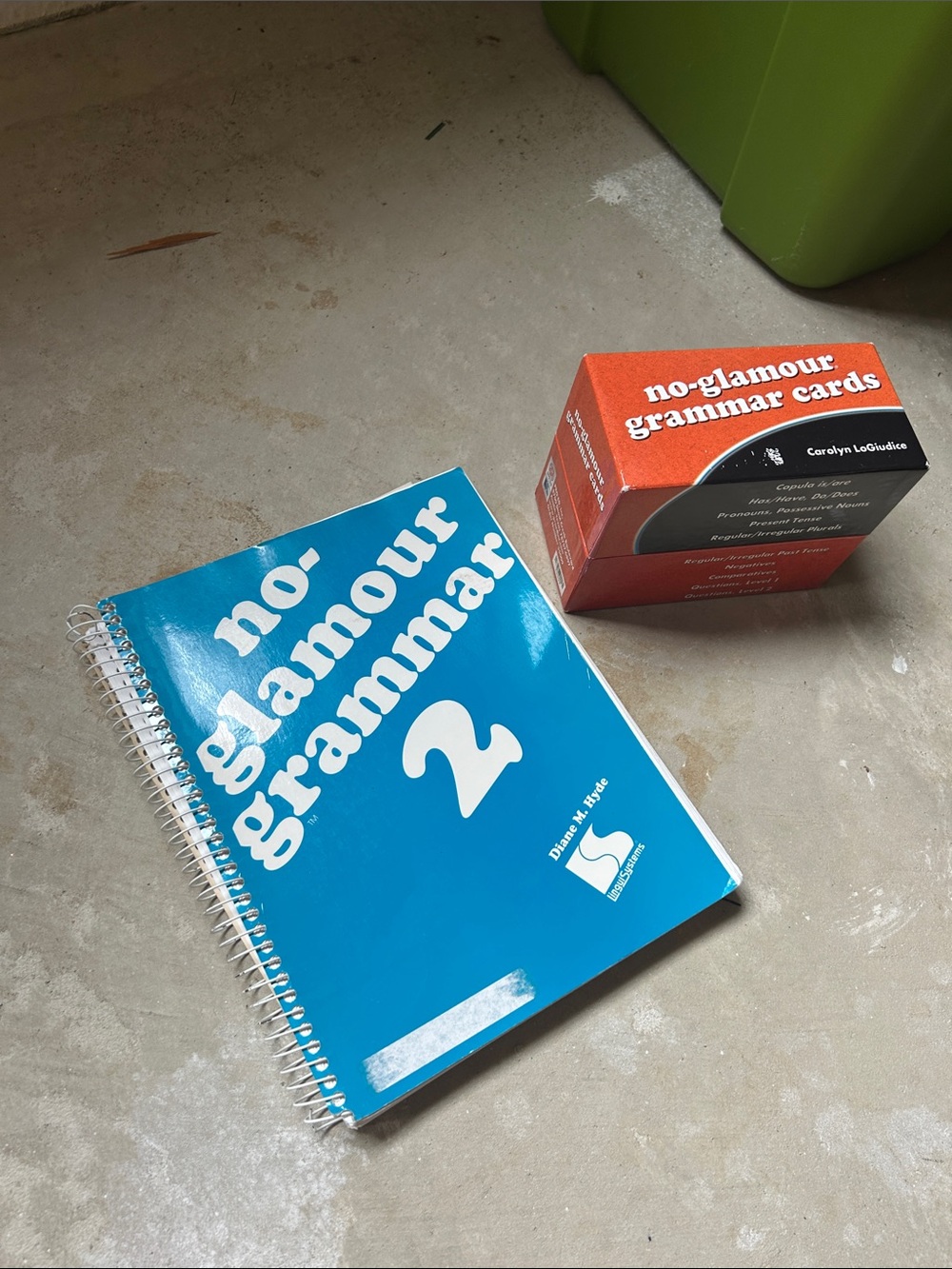 Grammar workbook and cards